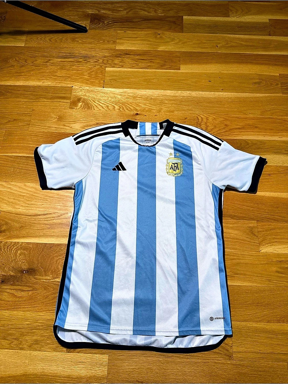 Adidas Argentina Home Soccer Jersey 2022 World Cup Sky Blue White Stripes Large - Picture 2 of 6